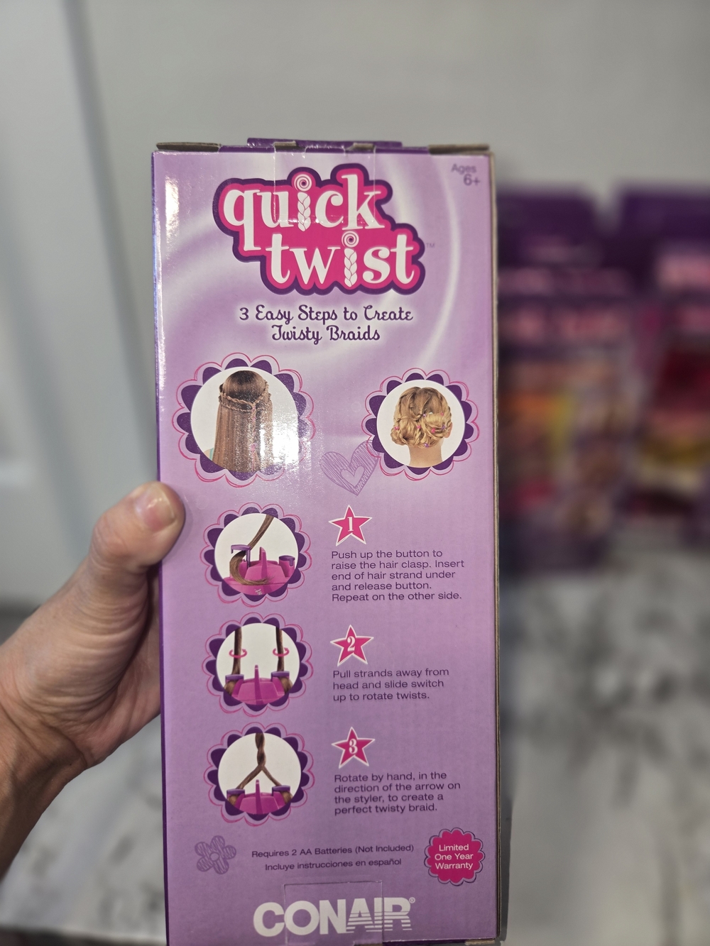Conair Quick Twist Hair Braider + Accessory Packs in Pink & Purple - Picture 3 of 6